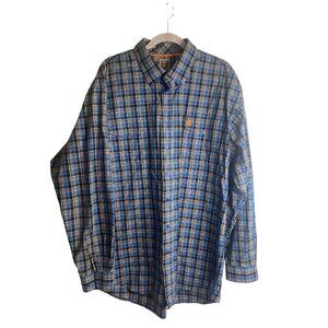 Cinch Western Shirt Mens Size XL Blue Plaid Shirt Button Down Long Sleeve Casual